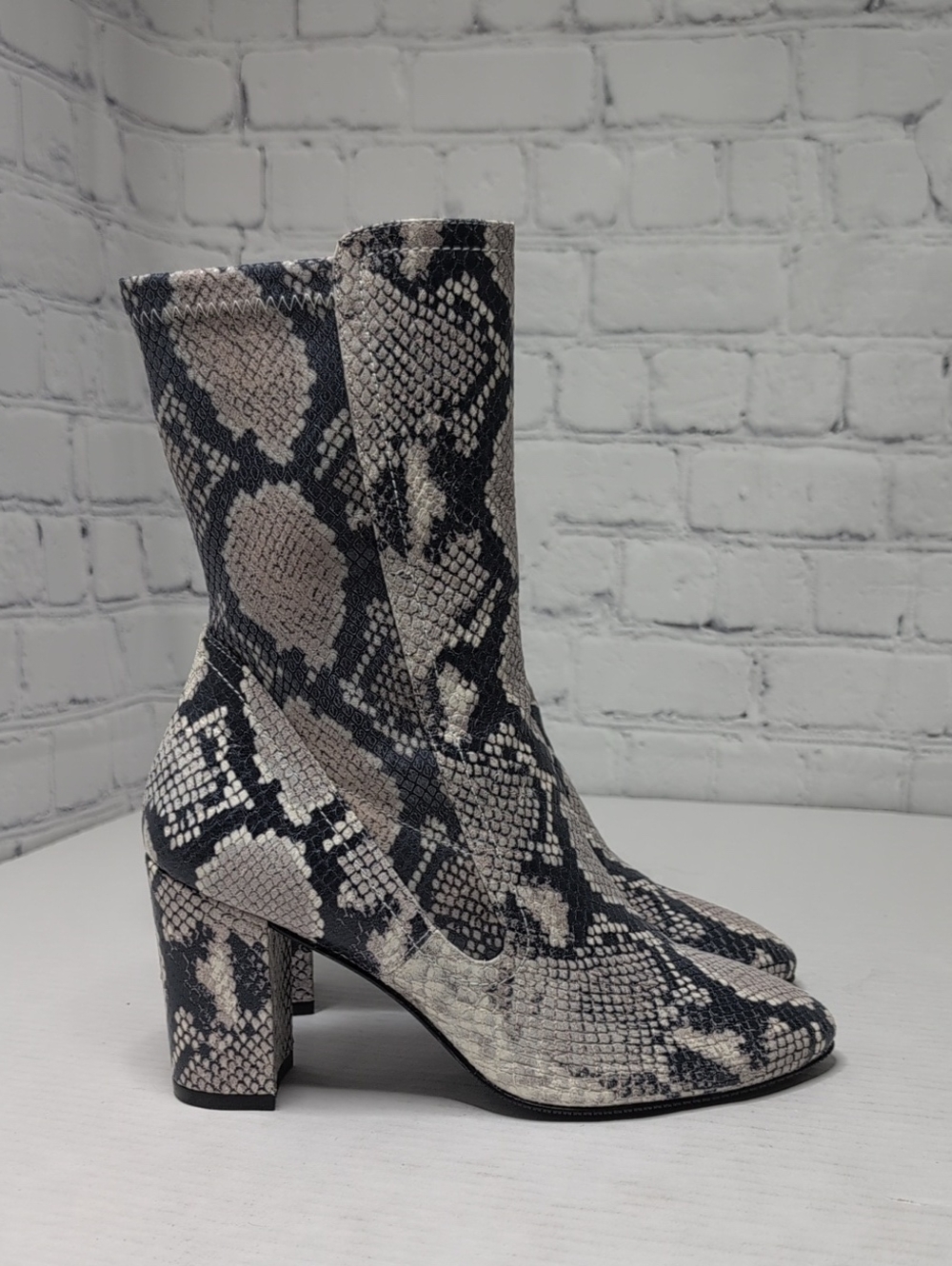 Stuart Weitzman Ernestine Python Leather Stretch Sock Bootie